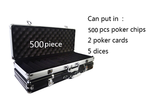 Tamaño caliente de <span class=keywords><strong>500</strong></span> piezas de <span class=keywords><strong>Poker</strong></span>, <span class=keywords><strong>fichas</strong></span> de capacidad maleta Negro Jack contenedor caso/caja maleta de aluminio - Product Image 2