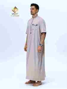 HARAMAIN MEN BURQA Fermeture à quatre boutons pression Élégant Léger Séchage rapide Antistatique Couleur unie - Product Image 1