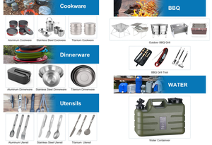 YumuQ Camping Cookware Mess Kit Accesorios de acero inoxidable Utensilio de cocina y juego de cocina al aire libre - Product Image 6