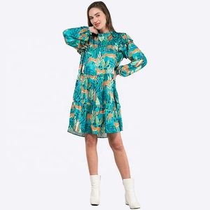 Abiti personalizzati all'ingrosso da donna girocollo manica lunga ghepardo giungla abiti Casual di media lunghezza abiti da donna - Product Image 6