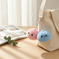 Nouveau porte-clés squishy en forme de petit pain vapeur mignon de 10 cm, breloque de sac en peluche douce anti-stress, accessoire à presser pour sac à dos et clés de voiture
