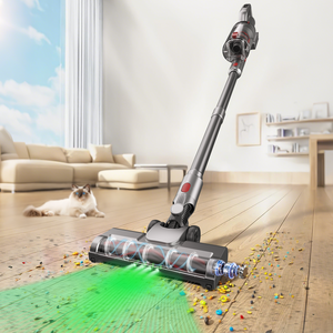 Aspirateur balai sans fil avec station de vidage automatique et support de rangement vertical, filtration HEPA, pour usage domestique sur sols durs - Product Image 1