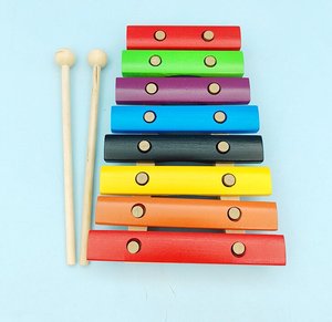 Wholesale 8 Notes Wooden Xylophone <b>Musical</b> <b>Instrument</b> with 2 Wooden Mallets Wooden Colorful Keys Small Xylophone Percussion - Product Image 4