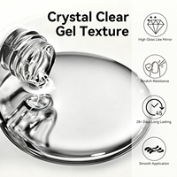 BORN PRETTY Gel de finition et de base en gros, 250g, format économique, transparent, sans HEMA, sans résidu, gel fonctionnel pour ongles, en vrac pour salon