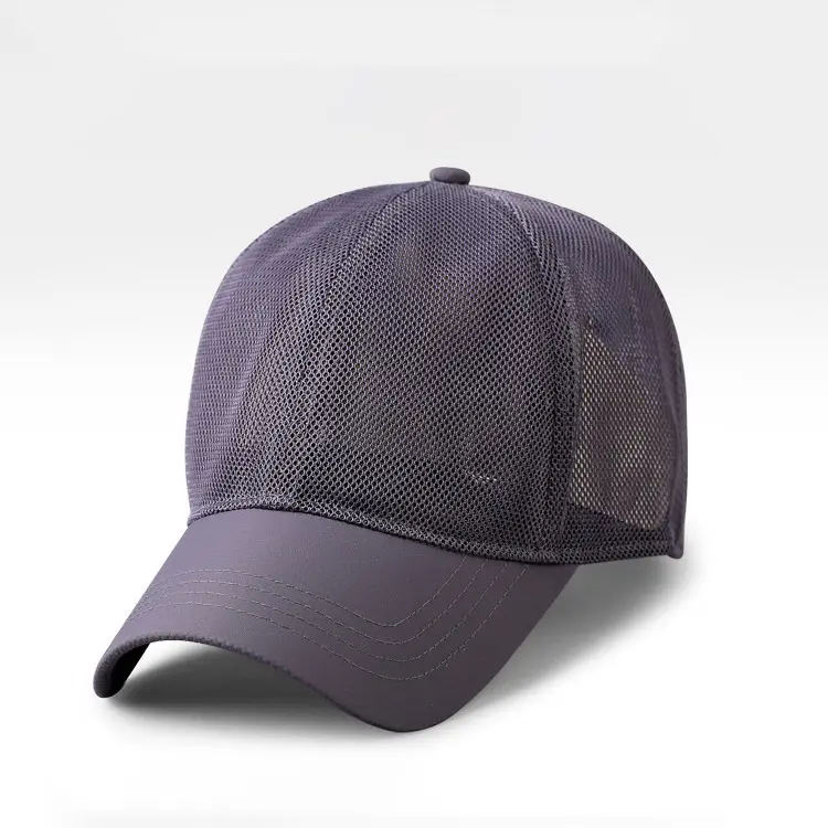 Summer Big Head Sunshade Polyester Breathable Leisure Baseball Hollow Mesh cap oversize trucker Hat