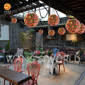 Nuovo prodotto pianta artificiale fiore palla Led fiore rosa chiaro <span class=keywords><strong>lampadario</strong></span> <span class=keywords><strong>solare</strong></span> per giardino decorazione prato - Product Image 3