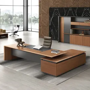 Large Executive Desk Commercial Deluxe Office Furniture Catalogues Quality Large Size Wooden Veneer Executive Table Boss Desk