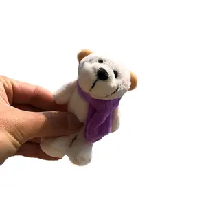 ZD221 toptan renkli peluş oyuncaklar erkek kız çantası süs bebek anahtarlıklar Mini sevimli doldurulmuş kutup ayısı anahtarlıklar