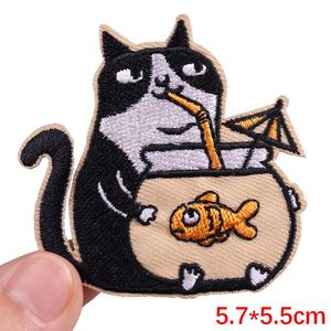 Parches Termoadhesivos Personalizados al por Mayor con Bordado de Gatos, Parches de Animales de Dibujos Animados para Ropa y Jeans - Product Image 5