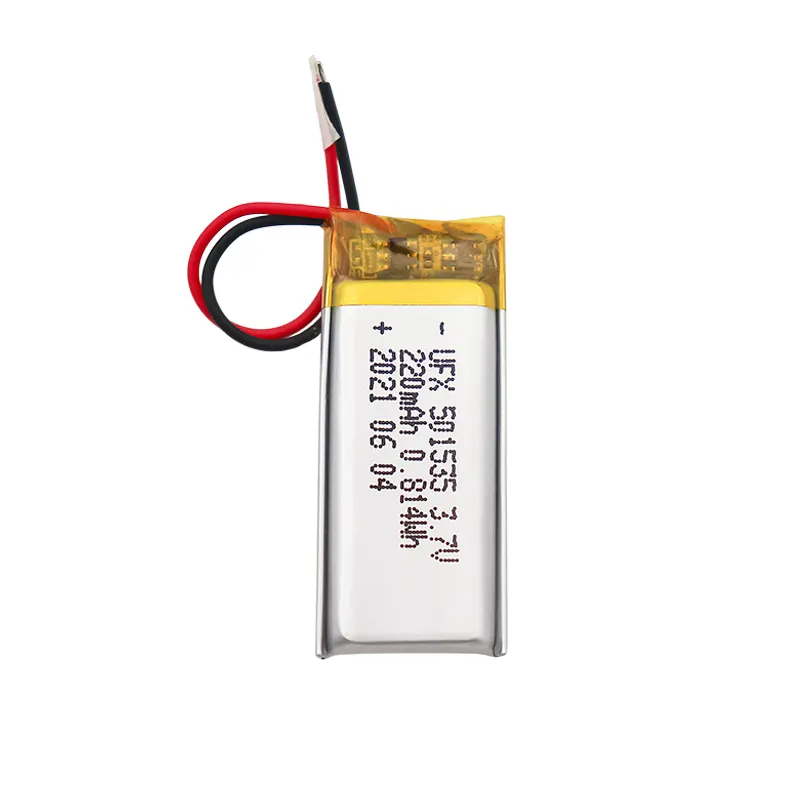 China Li-ion Cell Factory Large Supply Infrared R Li-ion Battery UFX 501535 220mAh 3.7V Low Self-discharge Lipo Batter