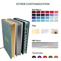 Couverture en cuir PU élégante et innovante pour livre d'étude chrétien, compacte, durable, de haute qualité, impression de Bibles sacrées