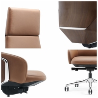 Chaise de bureau ergonomique de direction en cuir moderne, pivotante, avec accoudoirs, en cuir de luxe, fabrication directe d'usine