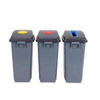 Vente chaude prix de gros ménage cuisine extérieure séparation sèche et humide trois classification poubelle en plastique avec roues