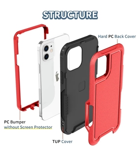 Pour <span class=keywords><strong>iPhone</strong></span> 12 / 12 Pro housse de téléphone portable 3 en 1 PC + TPU matériau Anti-chute anti-dérapant étui de protection de téléphone portable - Product Image 6