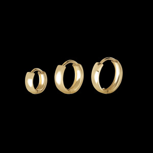 Minimalist Round Hoop <b>Earring</b> Set Gold 3-Piece Clip-On For Women Everyday Wear Geometric Design - Product Image 2