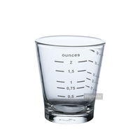Tasse en verre borosilicate HIGHWIN 60 ml, réutilisable, résistante à la chaleur, écologique, tasse à mesurer pour le café, pour la maison et le bureau