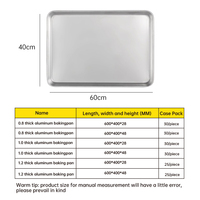 Plat de cuisson en aluminium rectangulaire jetable commercial 600*400 plateau métallique carré en acier antiadhésif pour fours d'usine Biscuit pain