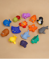 Jouets en vinyle pour bébés et enfants, jouets pour la baignade et les jeux aquatiques, série du monde animalier sous-marin, jouets de bain en vinyle pour bébés