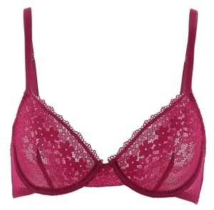 Ensemble de lingerie rouge baie personnalisé en dentelle, soutien-gorge transparent à armatures et string, 2 pièces, vêtements de nuit pour femmes, fabricant OEM - Product Image 2