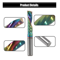 Fresa de carburo sólido HRC55 de corte descendente para mano izquierda con recubrimiento DLC, materia prima de importación AAA, broca CNC para router para carpintería y muebles