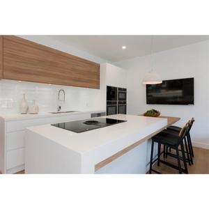 Armoire de cuisine de style luxueux, finition noire mate, îlot de cuisine <span class=keywords><strong>noir</strong></span> en pierre de roche - Product Image 2