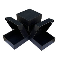 Boîtes d'expédition pliables en carton ondulé noir mat personnalisées avec logo, gaufrage et pelliculage mat, recyclables, pour abonnement gratuit