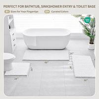 Tapis de Bain Ultra Doux en Chenille de Luxe Écologique, Ensemble Complet avec Tapis de Contour Séchage Rapide Antidérapant pour Hôtel, Maison, Salle de Bain et Entrée