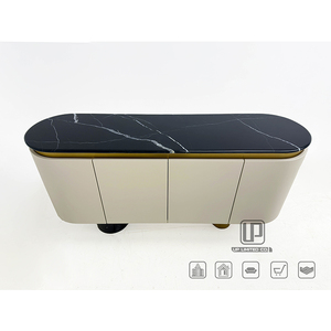 Top Selling Tv Oval <b>Cabinet</b> Top Design <b>White</b> Wood Frame Stainless Steel Leg <b>Storage</b> <b>Cabinets</b> Tv <b>Cabinet</b> Marble Desi - Product Image 5