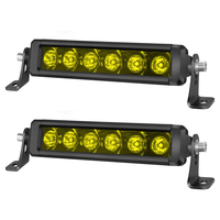 Barre lumineuse LED jaune à une seule rangée 12V 30W, barre lumineuse LED jaune et blanche, petite barre lumineuse LED, feux auxiliaires LED pour voitures
