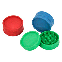 Vente en gros usine – Nouveau moulin à herbes biodégradable en plastique de 55 mm avec logo personnalisé, accessoire de fumage à 2 couches en fibres végétales