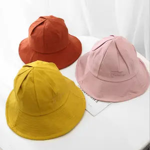 Summer outdoor leisure muti-color choice Japanese style cotton bucket hats for young lady