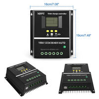 Contrôleur de charge solaire PWM 480W 12V-48V à 100V avec écran LCD et détection automatique USB pour système de panneaux solaires, certifié CE