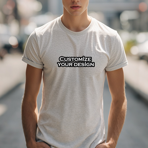 T-shirt de luxe personnalisable pour homme, imprimé DTG 240 g/m², col uni 190/220/250 g/m², avec votre logo – Chemise de luxe pour homme - Product Image 1