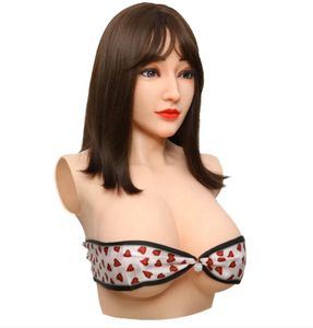 Halloween Cosplay Masquerade Props <span class=keywords><strong>disfraz</strong></span> mujer humana Real <span class=keywords><strong>m</strong></span>áscara facial <span class=keywords><strong>m</strong></span>áscara realista cabeza de silicona <span class=keywords><strong>m</strong></span>áscaras de fiesta con pecho - Product Image 1