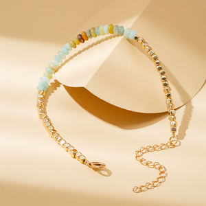 สร้อยข้อมือลูกปัดหินธรรมชาติทรงเหลี่ยมเล็กๆ สไตล์เกาหลี น่ารัก ประณีต ทำจากคริสตัลแท้ สำหรับผู้หญิง เสริมสร้างมิตรภาพ - Product Image 5