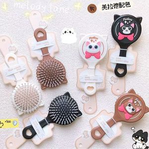 Colorful Mirror <b>Comb</b> Plastic Hairbrush With Cat Design For Blow Drying Straightening Home Use Large Size 15 20Cm - Product Image 1