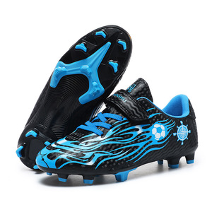 Chaussures de football pour enfants Modis avec velcro, design flamme jaune, pour entraînement en extérieur, saison printemps, semelle extérieure en caoutchouc, semelle intermédiaire en EVA, maille - Product Image 5