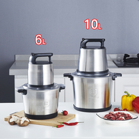 Broyeur de Fufu et d'Igname Domestique 6/8L, Machine à Piler le Manioc Fufu, Hachoir à Viande Électrique Multifonctionnel 110V Prise USA