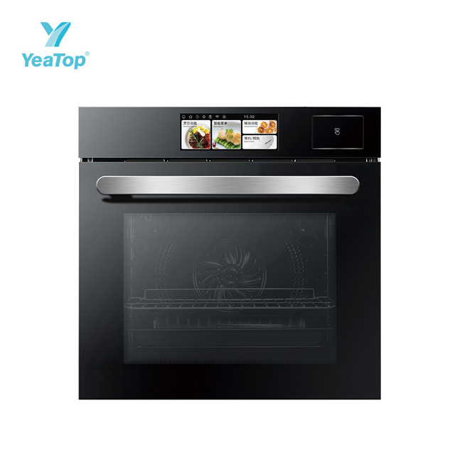 Large Capacity 66L Electric Steam Oven Integrated Steam Roast Fry Built-In Baking Oven with Big LED Color Screen