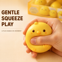 Jouet sensoriel souple en TPR en forme de poussin jaune, anti-stress, pour enfants de 5 à 7 ans, cadeau de fête