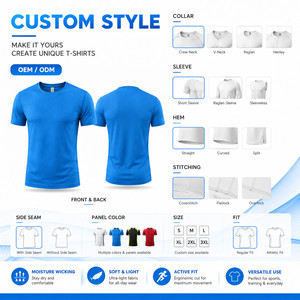 T-shirt de sport en polyester 100% de haute qualité, séchage rapide, 150g, respirant, manches courtes, personnalisable avec logo. - Product Image 4