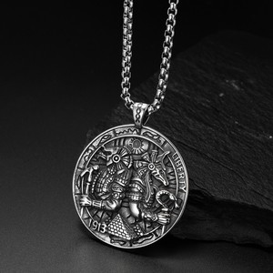 Collar Retro Anubis Shenyuan, Colgante de Acero Inoxidable 304, Cabeza de Lobo de la Muerte del Antiguo Egipto, Estilo Punk, Unisex - Product Image 6