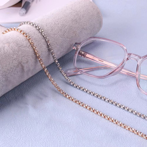 Eyeglasses <b>Chain</b> Colored Rhinestone Metal Alloy Neckband For <b>Sunglasses</b> Fashionable Face Mask <b>Chain</b> Colorblock Pattern - Product Image 4