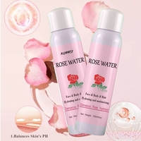 Label pribadi 200ml bunga mawar hidrasi air ekstra mawar Toner Wajah bebas alkohol pelembab tubuh wajah & rambut