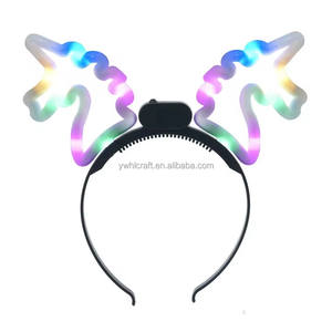 Bandeau lumineux LED en forme d'étoile de <span class=keywords><strong>licorne</strong></span> HLC qui brille dans le noir, accessoires de cheveux lumineux pour festival, anniversaire, Noël, bonne année - Product Image 1