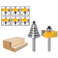 Fraise à tenon réglable à queue ronde de 8 mm, 12 mm et 1/2 po avec jeu de 6 roulements, fraise à rainurer réglable pour le bois