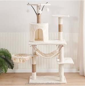 Multi-layer Luxury Cat Tree Climbing Frame Hammock Condo Kittens Interactive Sisal <b>Scratching</b> <b>Post</b> Plush Cat Tree - Product Image 1