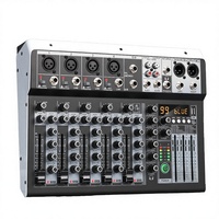 Console de mixage professionnelle 6 canaux, contrôleur DJ, mini audio, 16 effets DPS, cartes son, streaming en direct pour deux personnes, karaoké