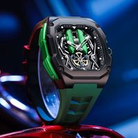 Montre automatique mécanique de marque tendance, étanche, squelette, sport, bracelet en silicone, Relios Masculino – Ventes Flash