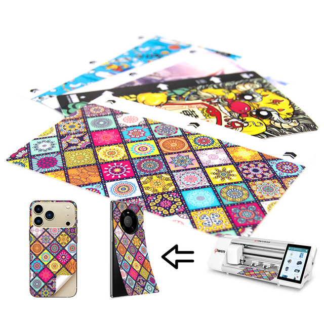 Customized Mobile Phone 3D Relief Embossed Back Skin Sticker 3M Leather Effect Film for Cutting Machine